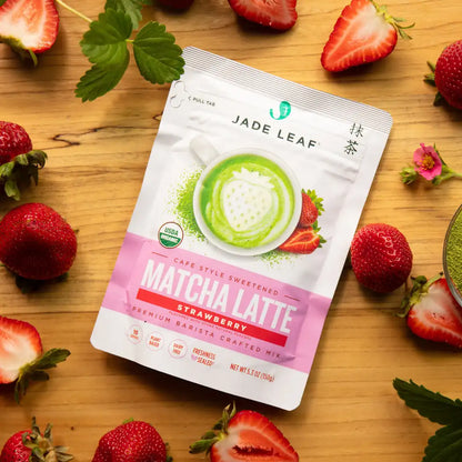 Organic Cafe Style Sweetened Matcha Latte Mix - Strawberry